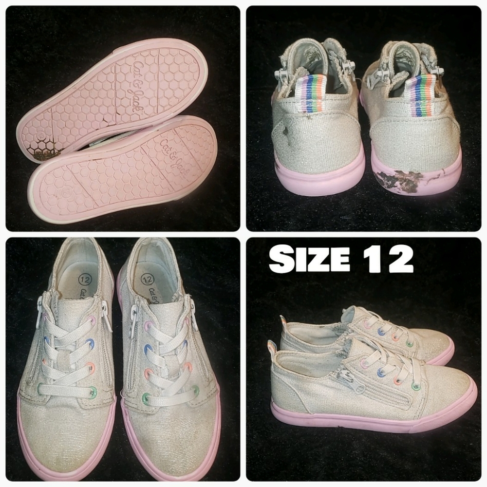 Girls size 12 Cat & Jack shoes with zippers